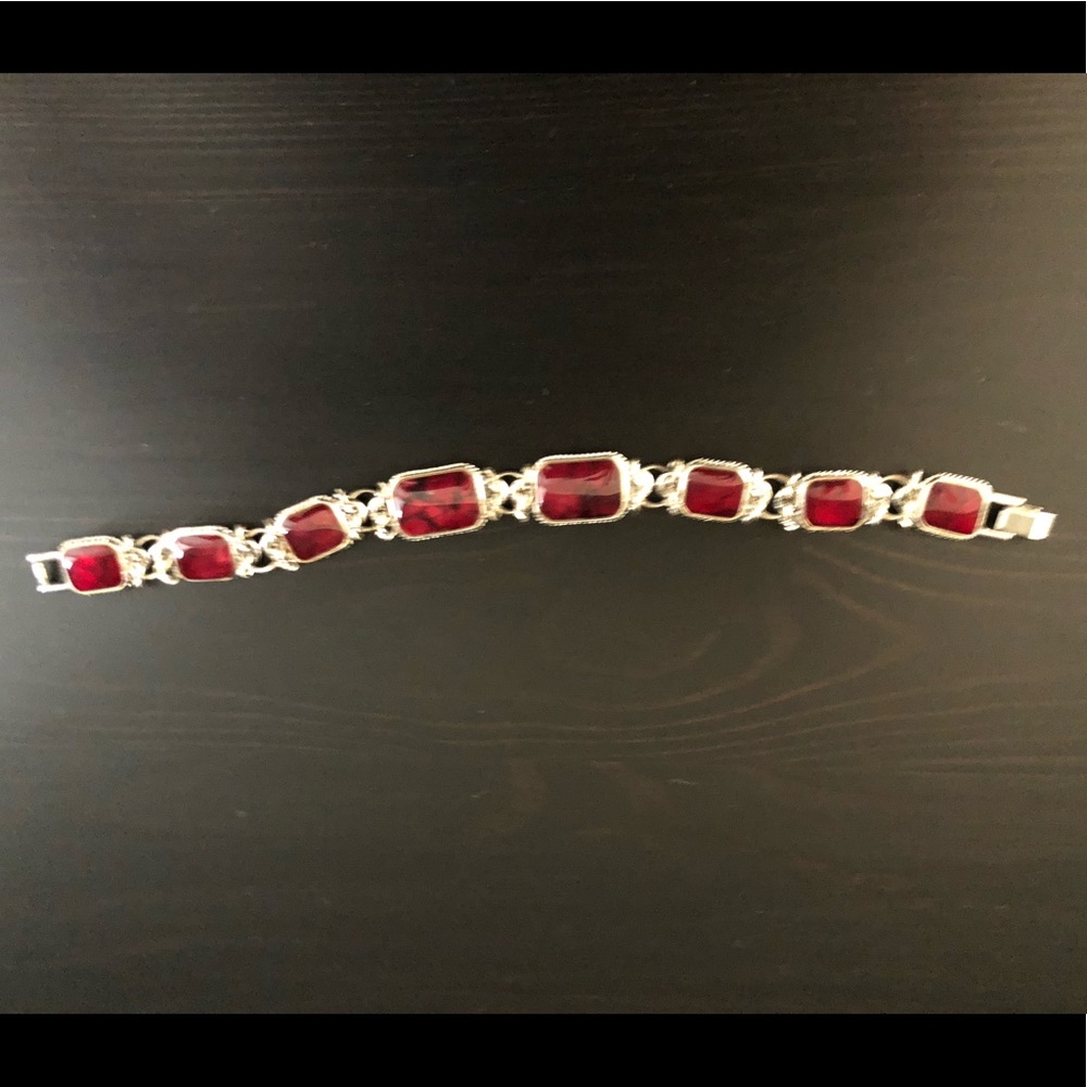 Red/silver bracelet